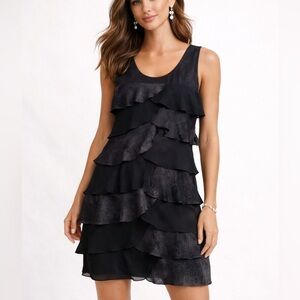 NWT London Times sleeveless tiered ruffle flounce dress ❤️